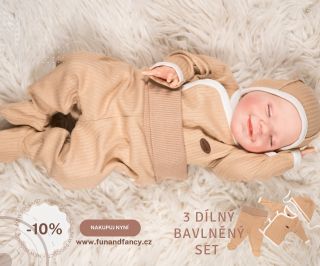 3dílný bavlněný set pro novorozence 👶🏻 1️⃣ Pohodlí v každém detailu 🌿 3dílný bavlněný set pro maximální komfort vašeho...